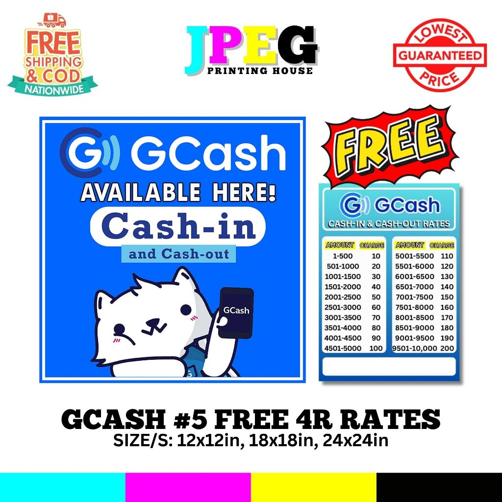 Gcash Free Rates Cash In Out With High Quality Tarpaulin For