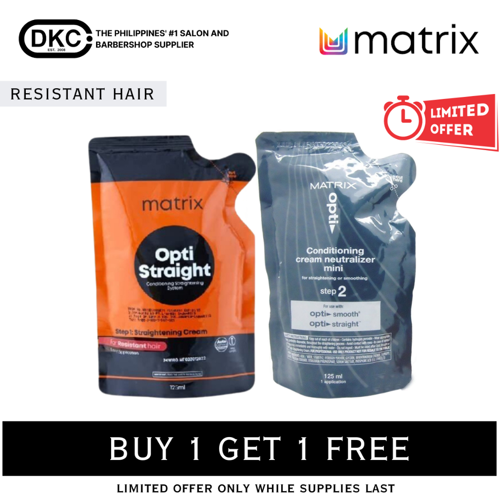 Matrix Opti Straight Rebond Set For Resistant Hair 125ml Each B1T1