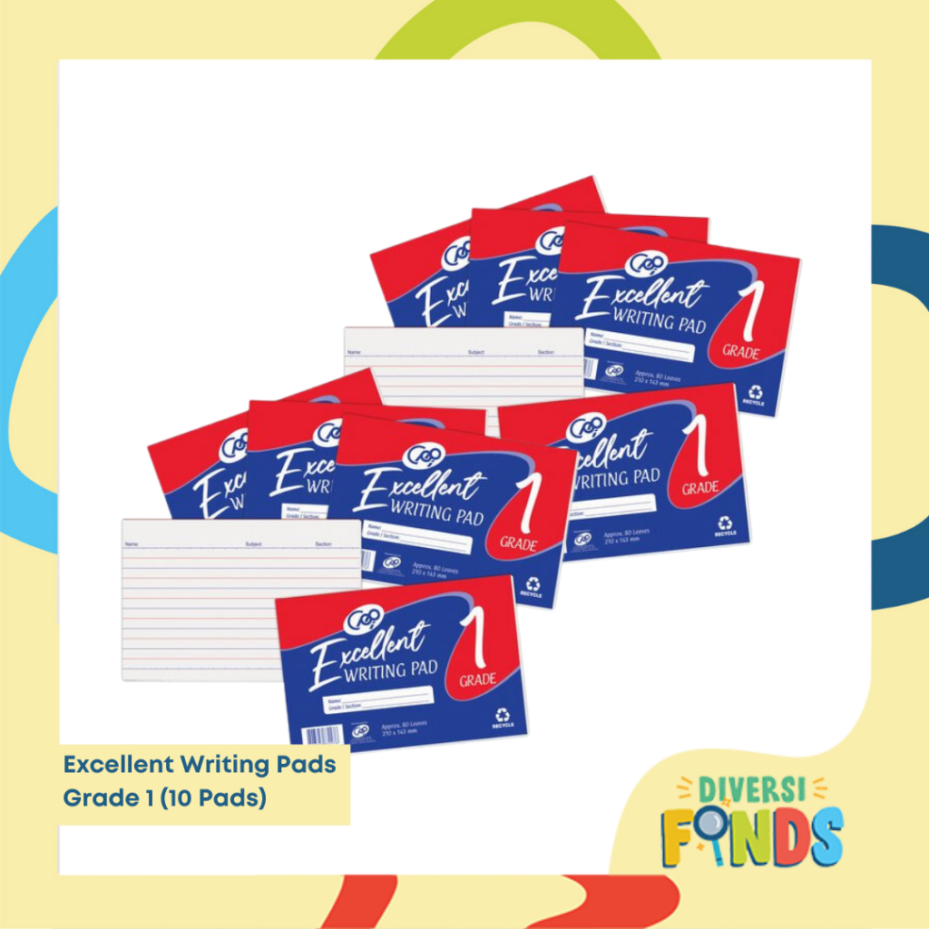 10 PADS Excellent Writing Pads Grade 1 2 3 4 PRICE IS PER 10