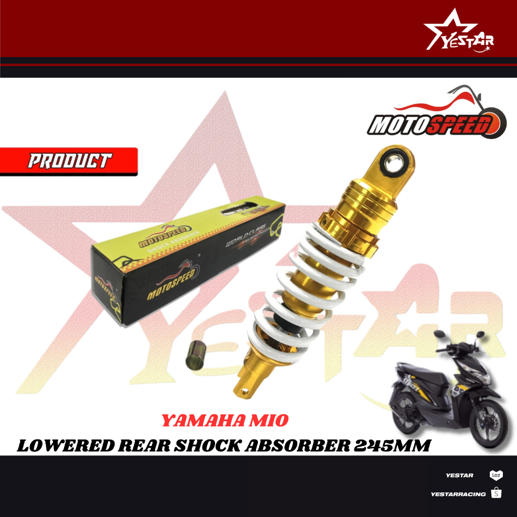 Yestar 1 Pc Rear Mono Shock Absorber 245mm For Mio Beat FI Scoopy Click