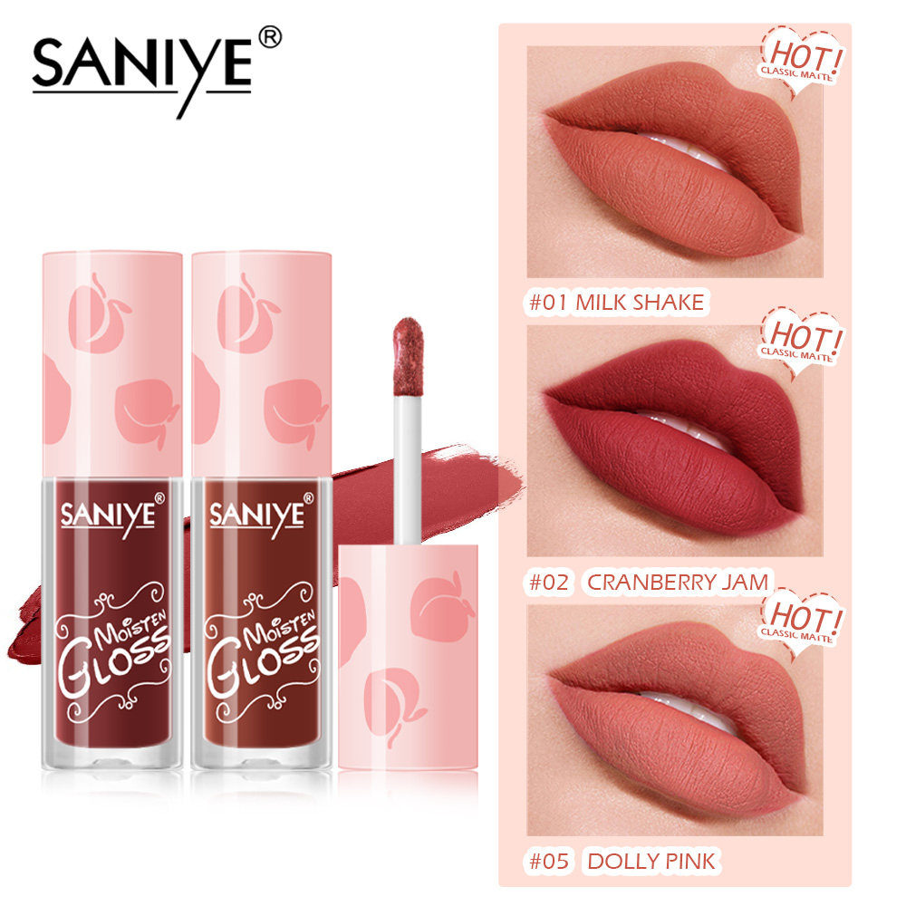 SANIYE 10 Color Fruit Waterproof Lip Tint Matte Long Lasting Cherry