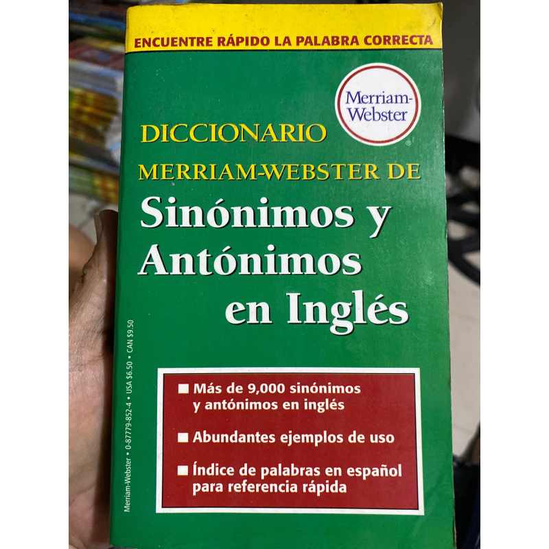 Diccionario Merriam Webster De Sinonimos Y Antonimos En Ingles Shopee