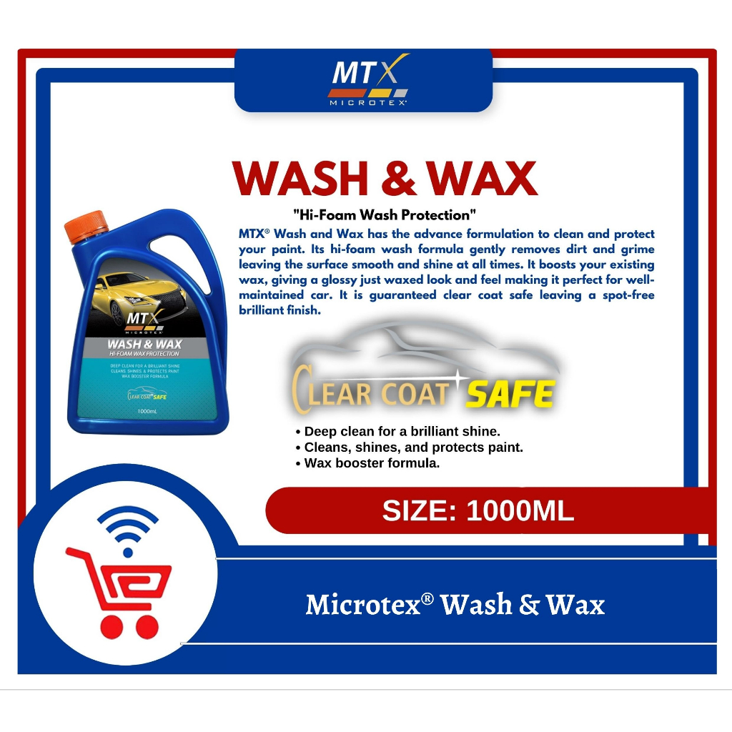 Microtex Mtx Car Care Car Shampoo Wash Wax Hi Foam Wax Protection