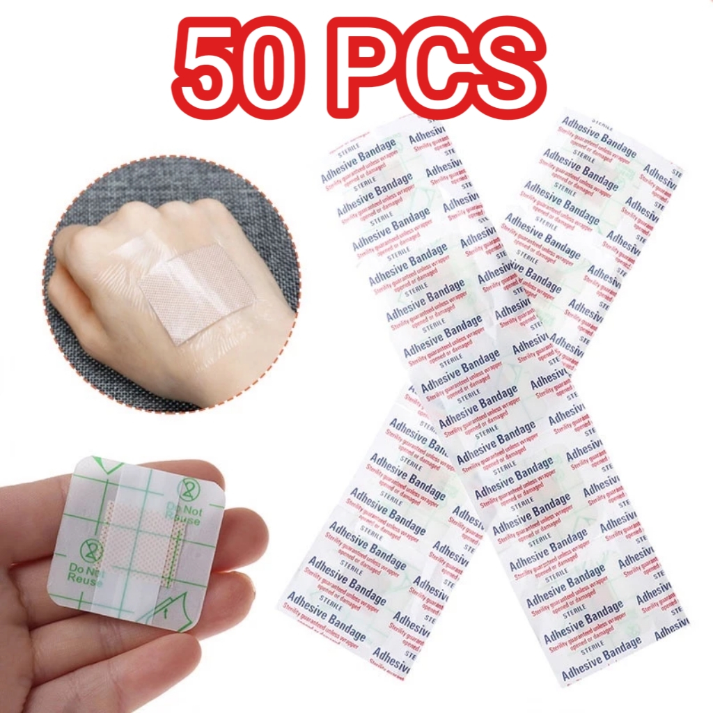 50PCS Hypoallergenic Non Woven Adhesive Wound Dressing Band Aid Bandage