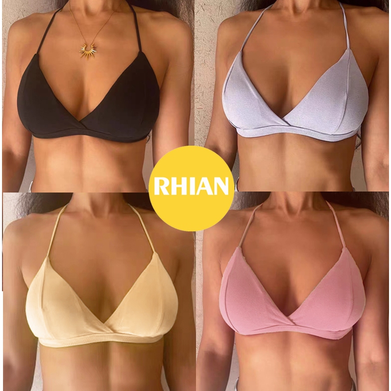 Rhian French Style Triangle Cup Bra Sexy Lingerie Deep V Chest Wrap Brallete Shopee Philippines