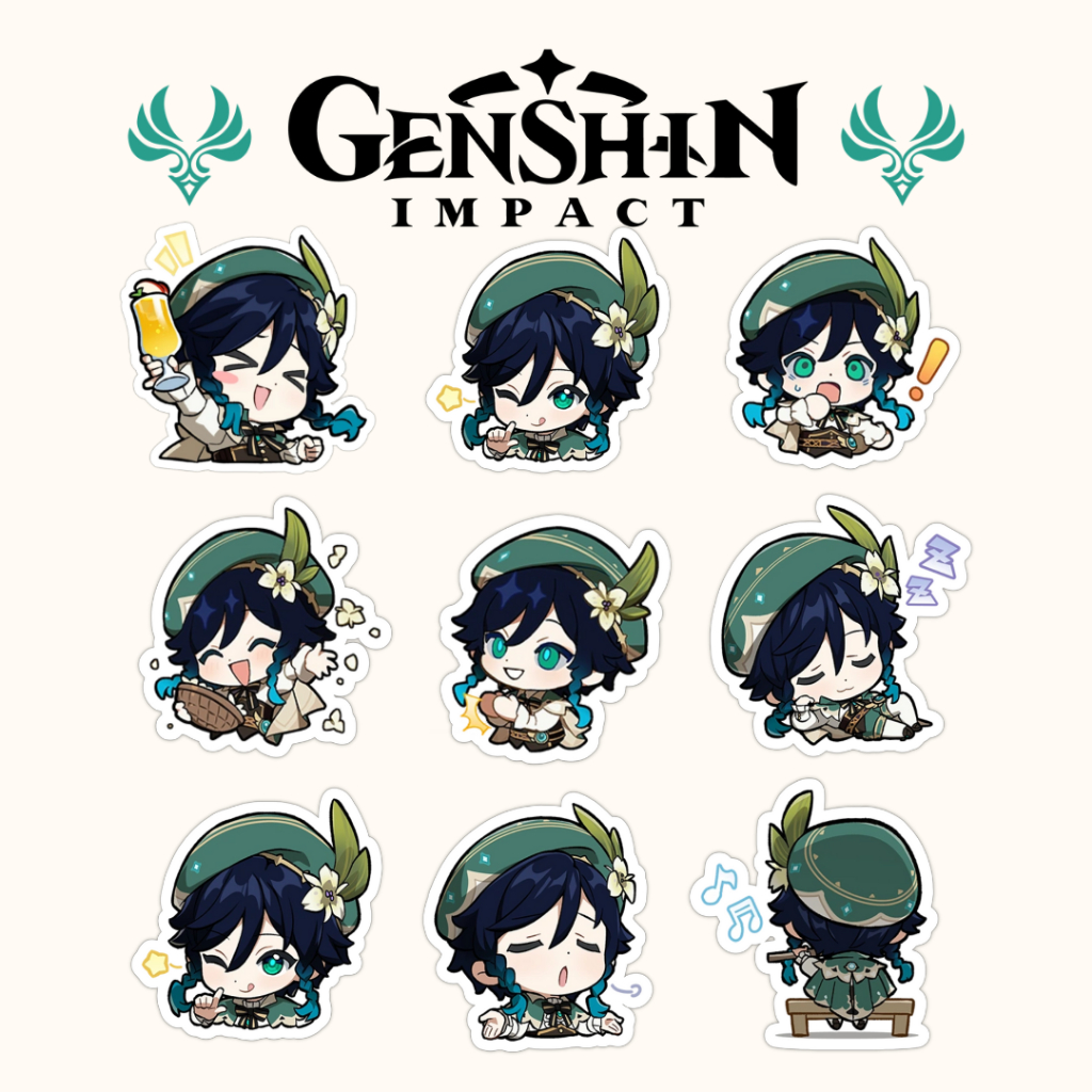 Genshin Impact Venti Emoji Sticker Set Pcs Shopee Philippines