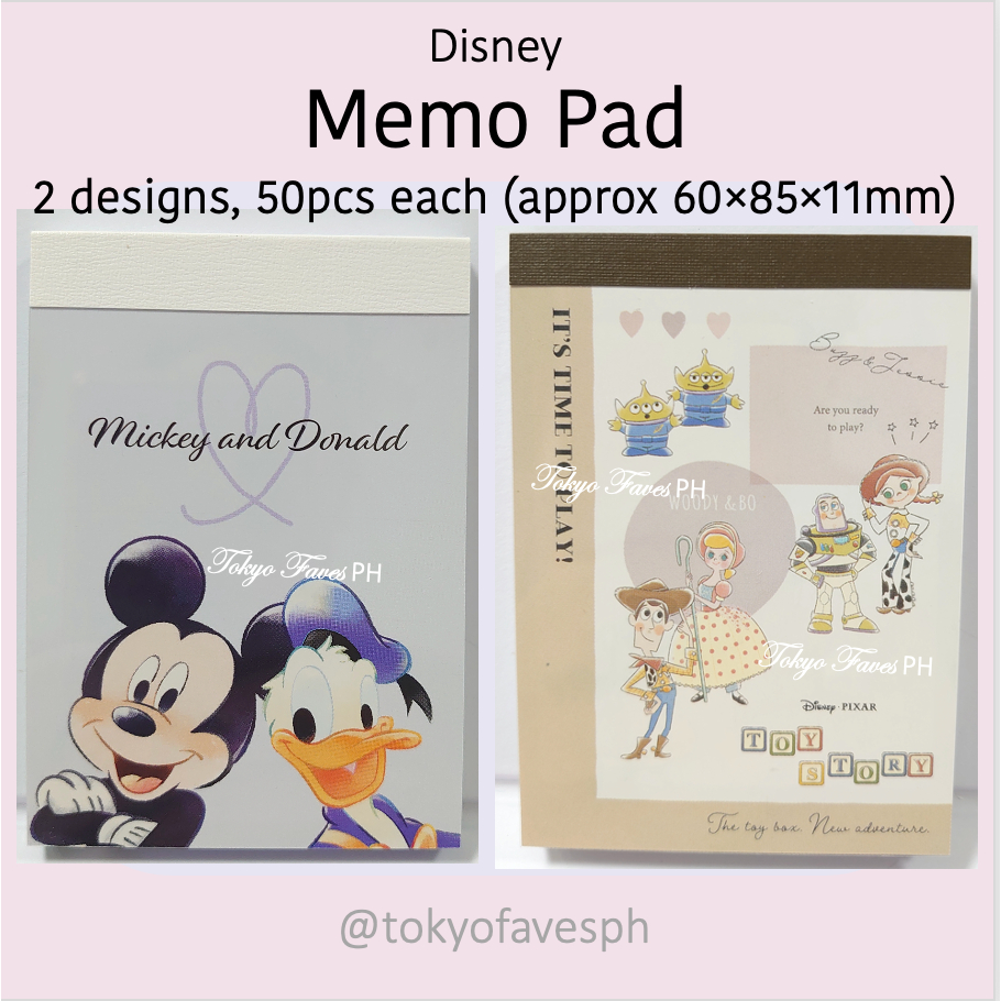 Disney Mini Memo Pad Mickey Mouse Donald Duck Toy Story Chip And Dale