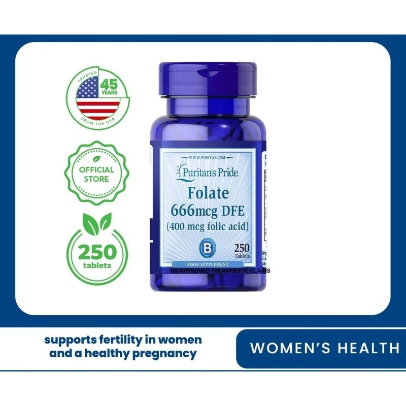 Folic Acid 400mcg 250 Tablets Fertility Pregnancy Puritan S Pride