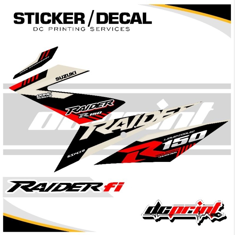 R150 Suzuki Raider Fi Stock Decal Sticker Glossy Finish Waterproof