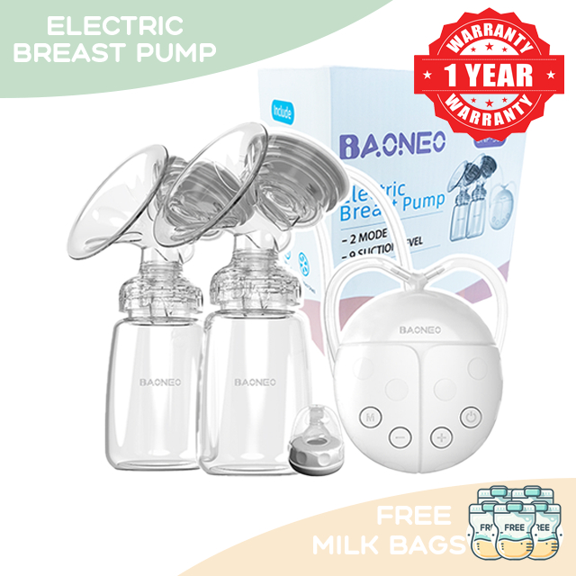 BAONEO Electric Breast Pump Double Sided Powerful Breastpump For