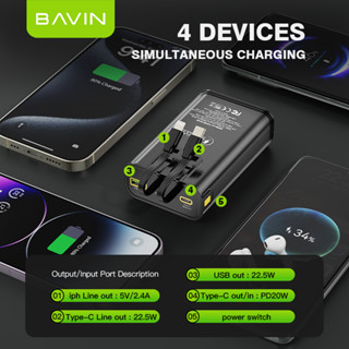 BAVIN PC1003S 20000mAh PC020 10000mAh Powerbank 22 5W 20W USB C PD