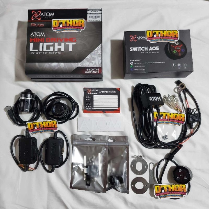 Atom Mini Driving Light Plus And Atom Ao Switch With Harness Shopee