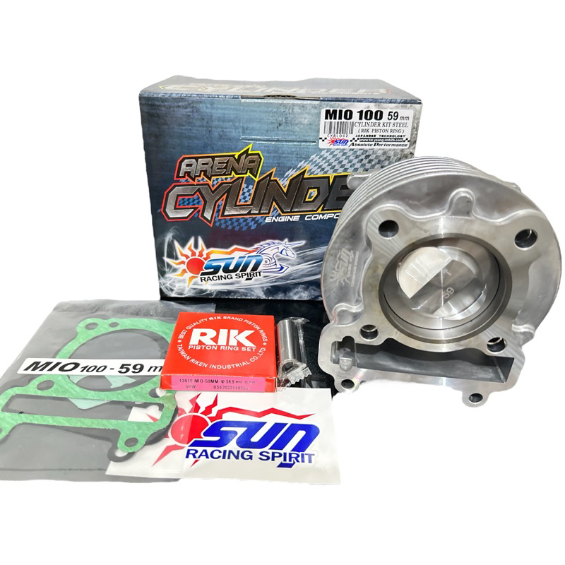 SUN RACING CYLINDER BLOCK SET MIO SPORTY 59MM FULLDOME RIK PISTON RING