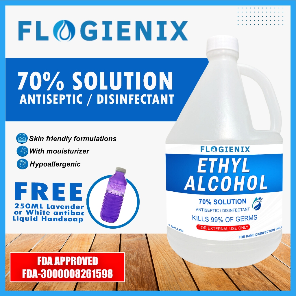 Flogienix 70 Ethyl Alcohol Disinfectant Antiseptic 1 Gallon With