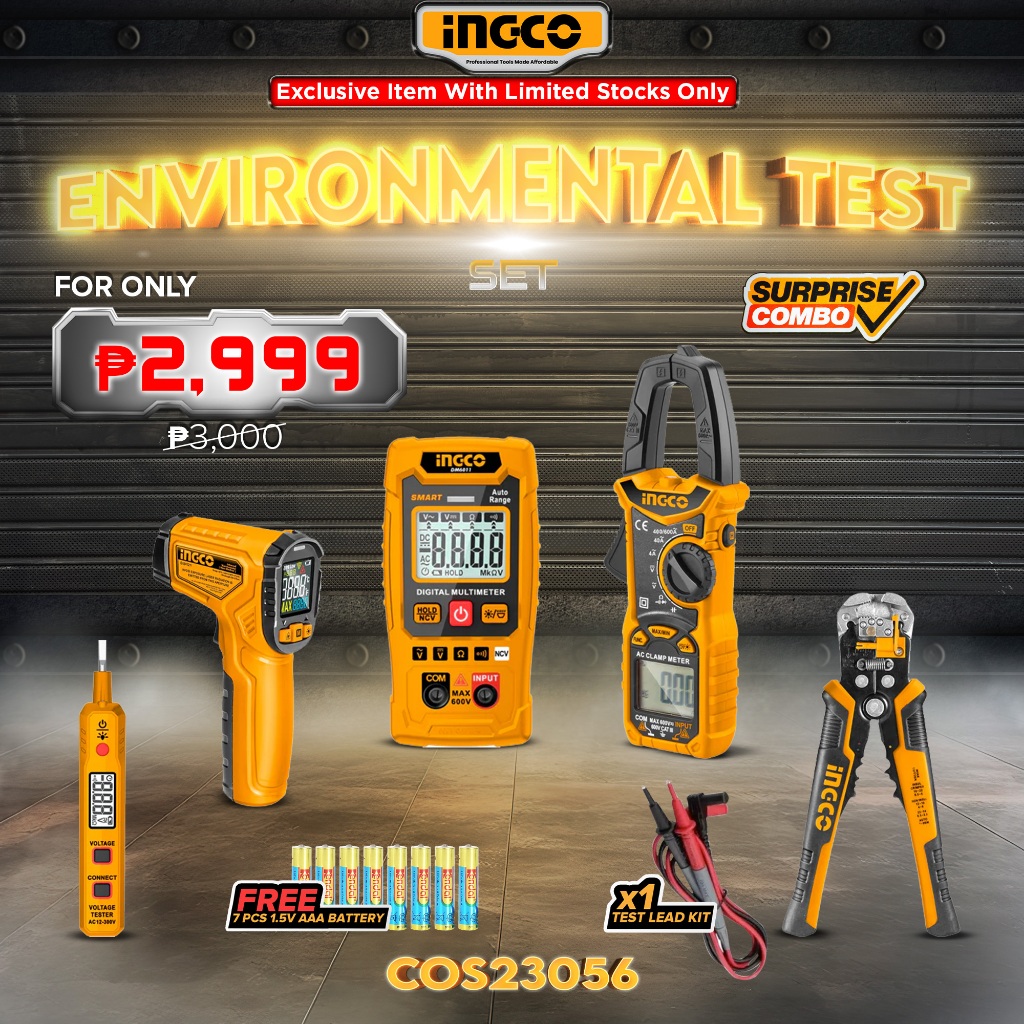 EXCLUSIVE Ingco Electrical Test Kit Digital Clamp Meter Multimeter Test