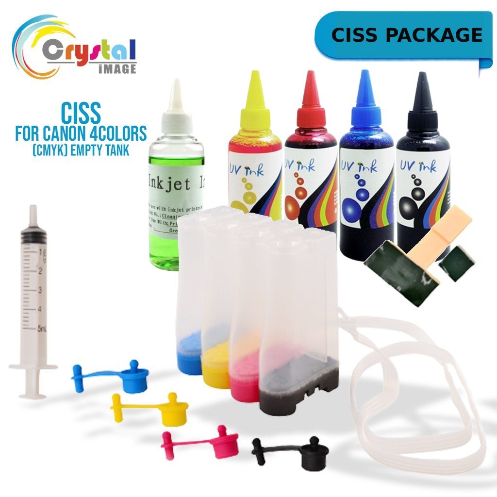 CISS Kit Empty Tank 4 Colors Replacement Ink Tank Universal CISS