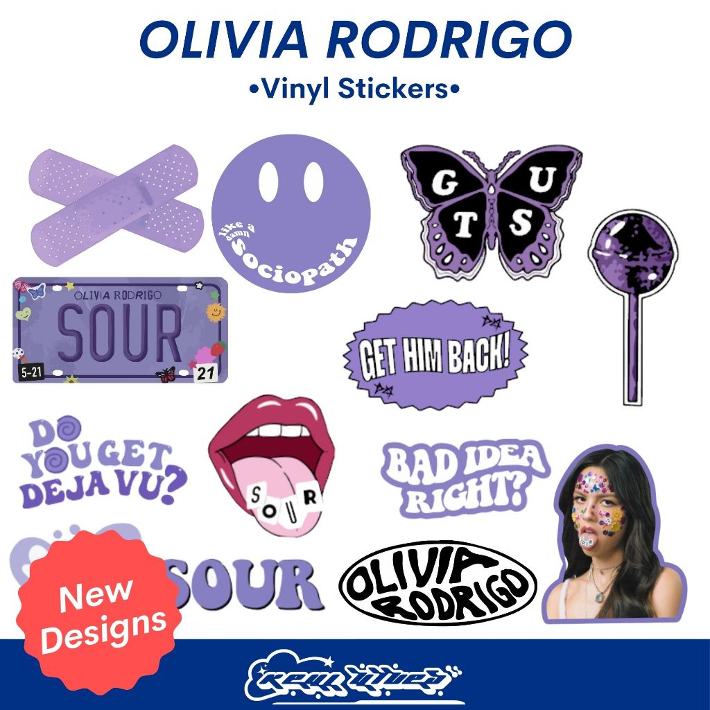 Olivia Rodrigo Sticker GUTS Sour Vampire Artist Singer Celebrity Vinyl