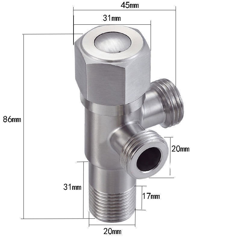 Doxon Stainless Steel Angle Valve One In Two Out Faucet Two Way