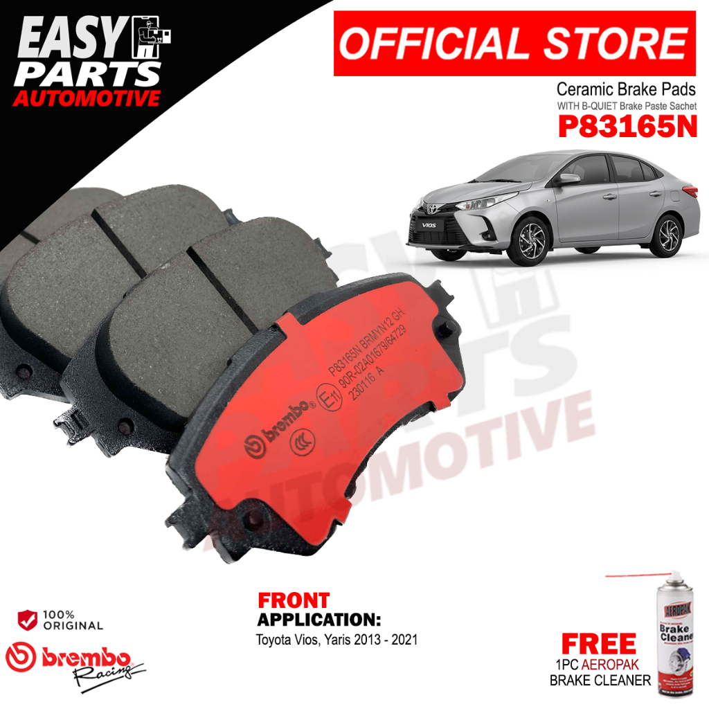 Brembo Brake Pads P83165N Toyota Vios 1 3 Yaris 2013 2023 Front