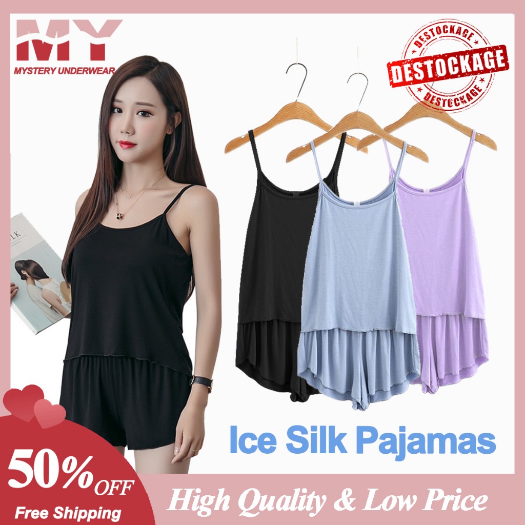 Mystery Women S Lingerie Plain Color Super Comfy Sleepwear Set Free Size Shopee Philippines