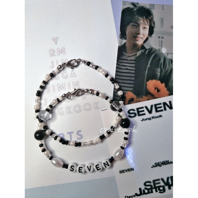 Seven Bts Jungkook Inspired Beaded Bracelet Jk Shopee Philippines