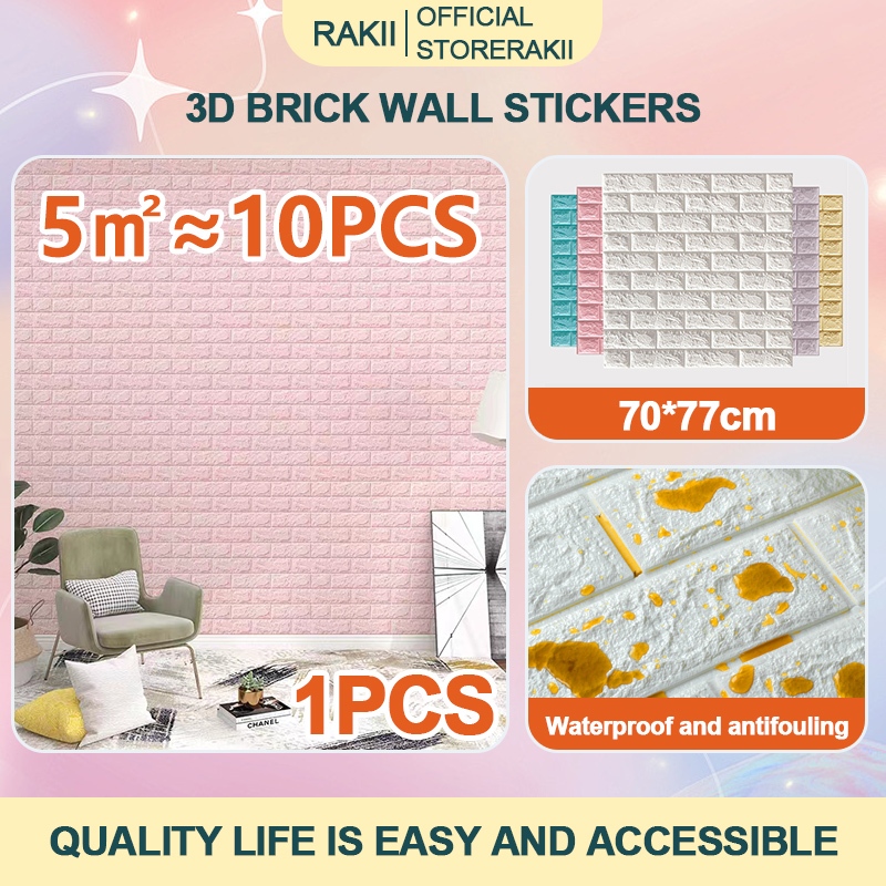 BIG SALE 70x70CM 3D Wallpaper Foam Self Adhesive Brick Waterproof Anti