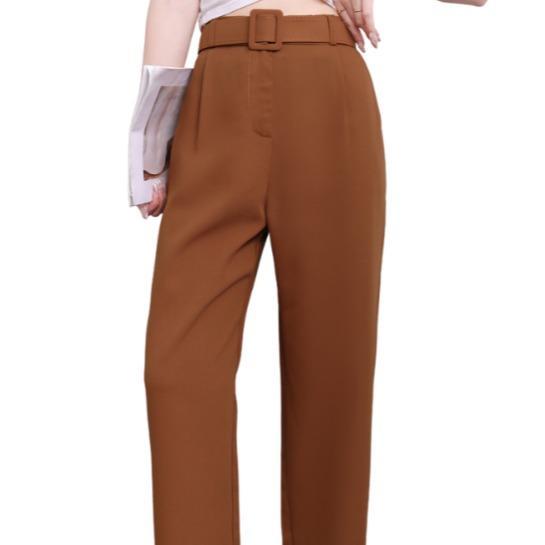 Kinwoo High Waist Trouser Pants For Women Wide Legged With Belt