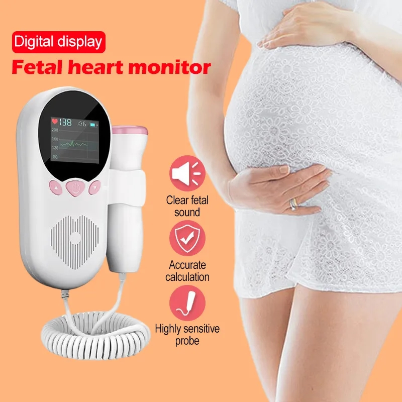 Fetal Doppler Heartbeat Detector Portable Ultrasound Pregnant Baby