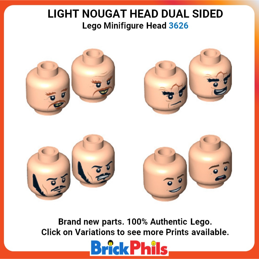 Lego Minifigure Head Light Nougat Head Dual Sided Shopee Philippines