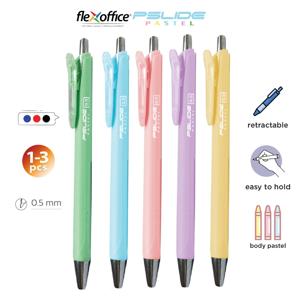 New FlexOffice Pslide Pastel 0 5mm 1pc 3pcs OPP Black Ink FO