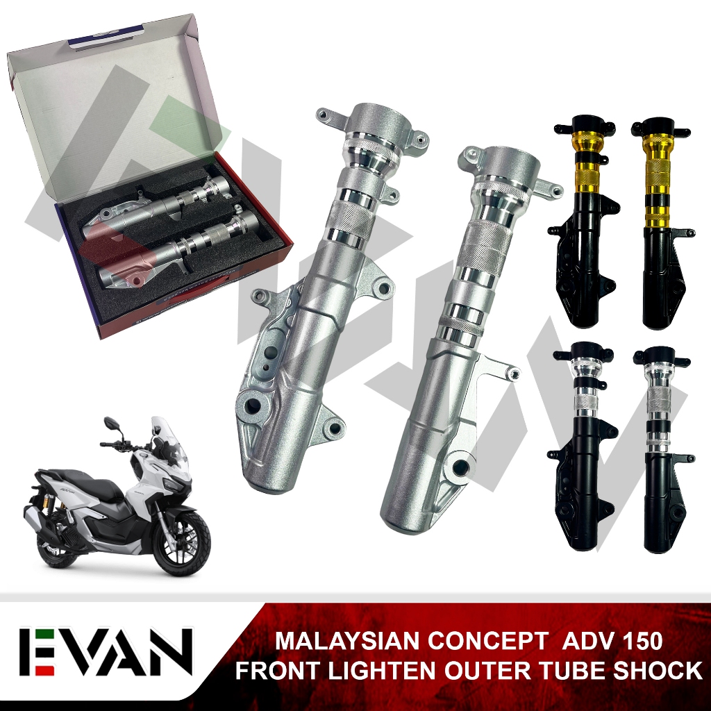 EVAN SHOP TRC Lighten Front Shock For Honda Adv 150 Chrome Finish