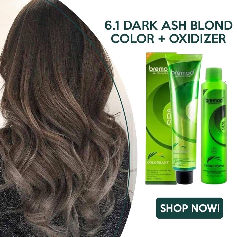 Set Bremod Spa Hair Color With Oxidizer Dark Ash Blonde Shopee