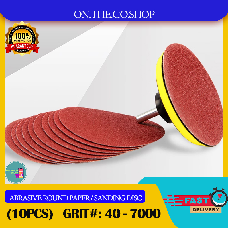 10PCS SANDING DISC LIHANG BILOG BILOG NA PAPEL DE LIHA GRIT 40