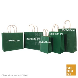 Thick Green Kraft Paper Bags With Twist Handle Gsm Shopee Philippines