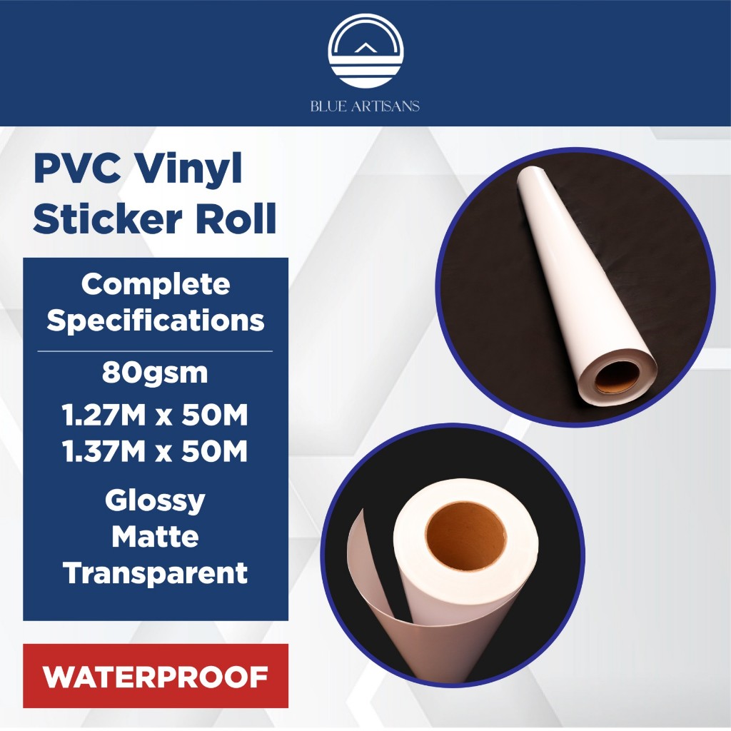 PVC Vinyl Sticker Roll Waterproof Matte Glossy Transparent