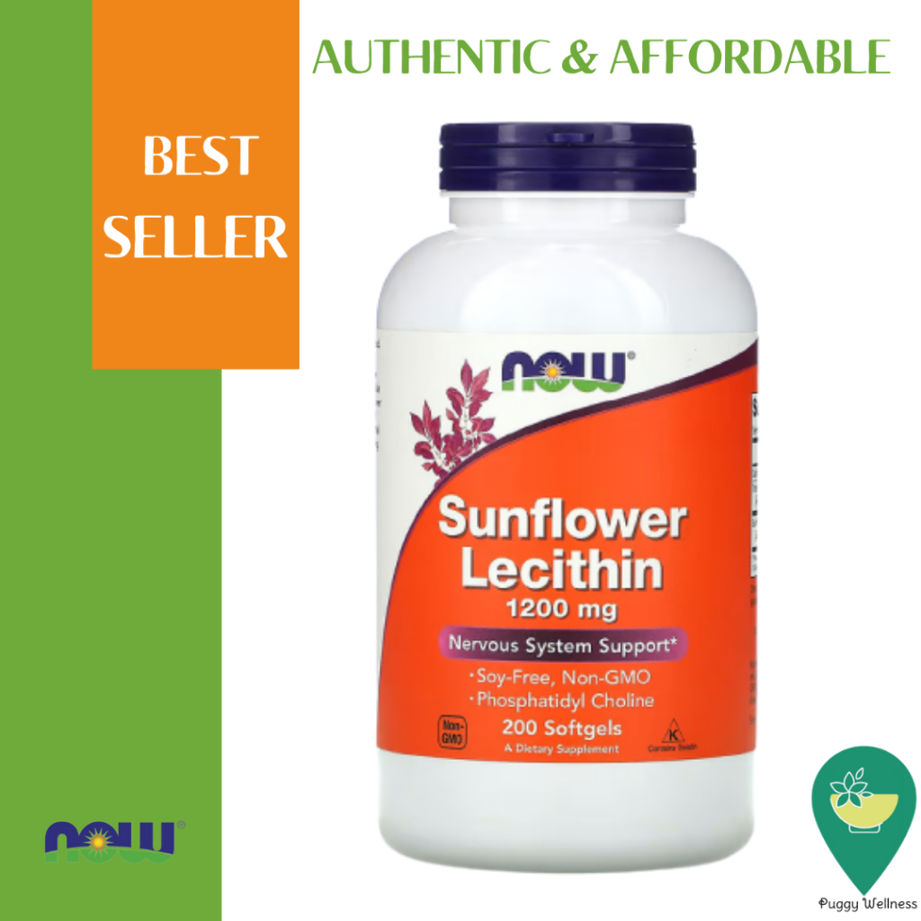 NOW Foods Sunflower Lecithin 1 200 Mg 200 Softgels Expiry 02 2028