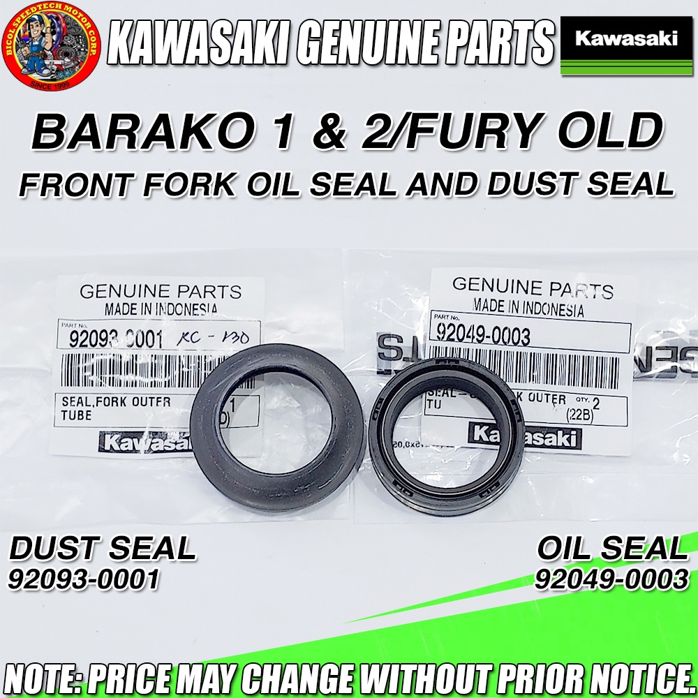 BARAKO 1 2 FURY OLD FRONT FORK OIL SEAL AND DUST SEAL KMC GENUINE