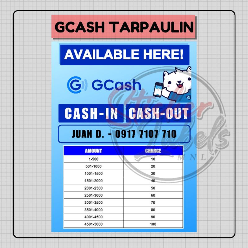 Gcash Tarp Cash In Cash Out Rates Signage Shopee Philippines