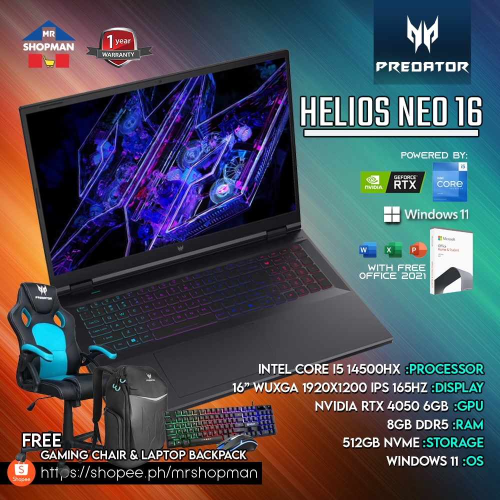 Acer Predator Helios Neo 16 PHN16 72 52PC Intel I5 14500HX 16 8Gb