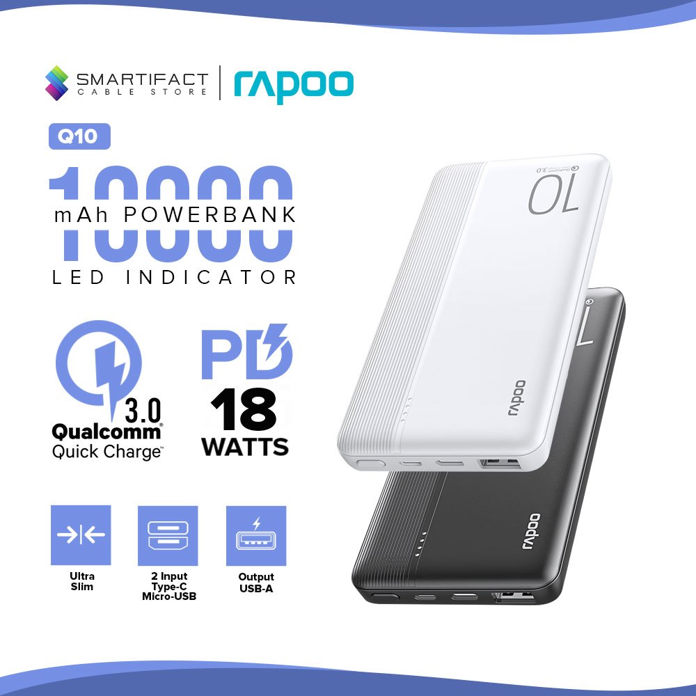 Rapoo Q Mah W Original Powerbank Fast Charging Qc Slim