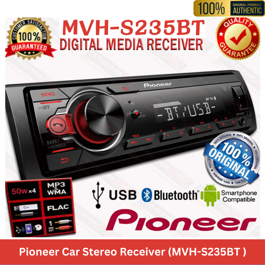 Pioneer Car Stereo Receiver Mvh S Bt Original Stereo Single