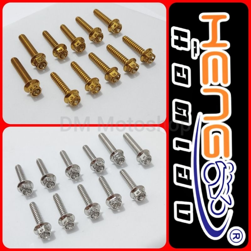 HENG Gold White Scooter Airbox Bolt Set For NMAX V2 AEROX V2 11