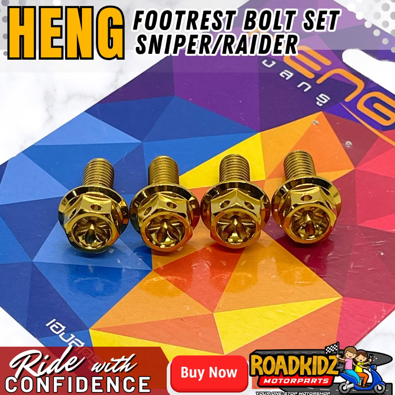 HENG FOOTREST BOLT SET RAIDER SNIPER 150 155 CARB FI 8x20 4 PCS