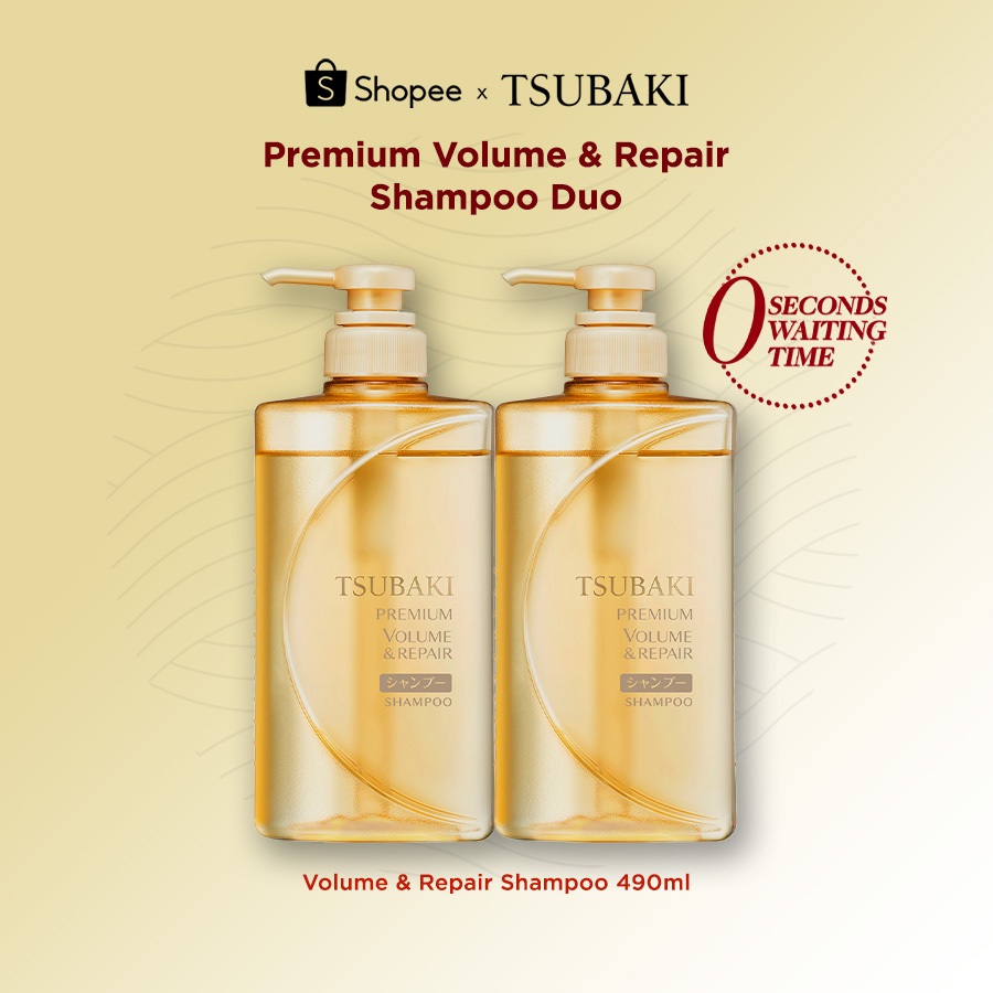 TSUBAKI Premium Volume Repair Shampoo 490ml Duo Shopee Philippines