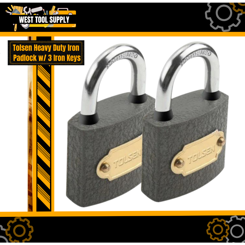 Tolsen Set Of Heavy Duty Iron Padlock With Iron Keys Shopee