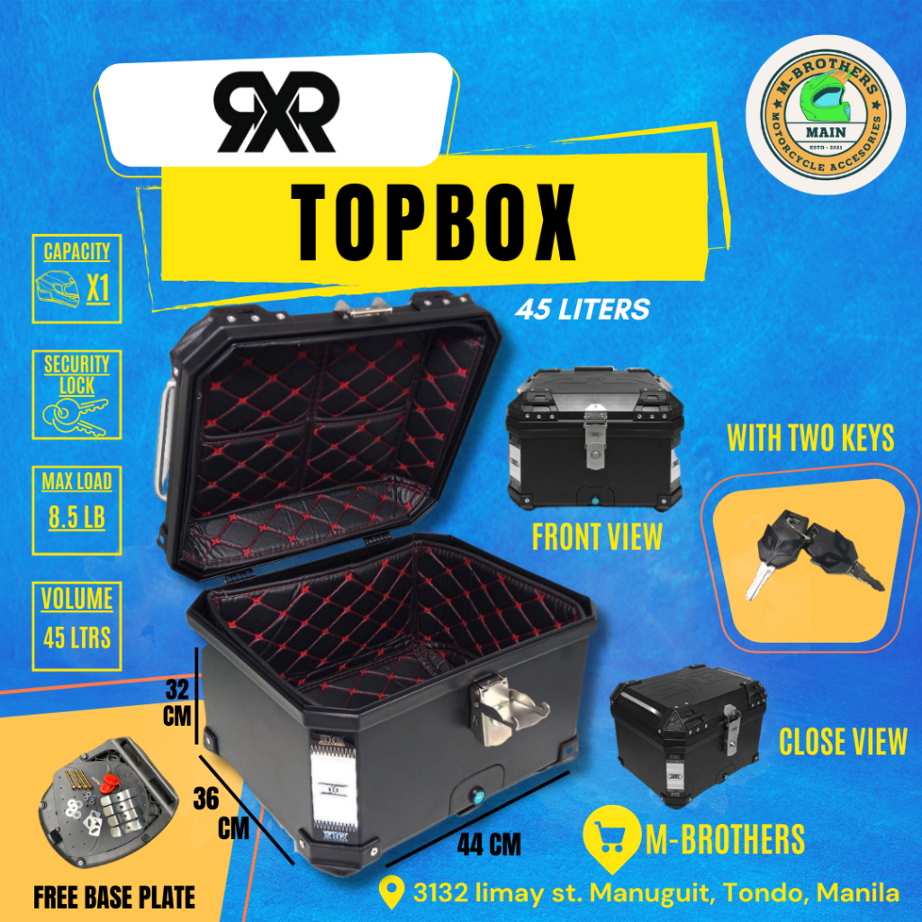 45 Liters HNJ RXR FTR SMOK Hard Plastic Topbox Shopee Philippines