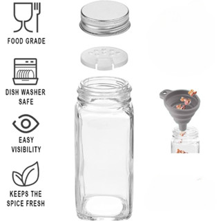 Double Cap Spice Glass Jar Bottle Glass Jar Spice Airtight Containers