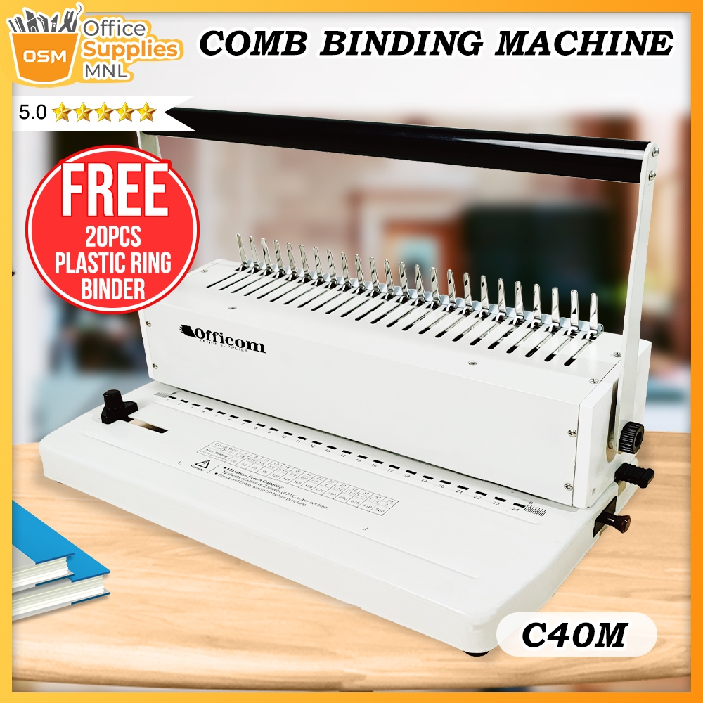 Officom Comb Binding Machine Legal Long F Size Heavy Duty Binding