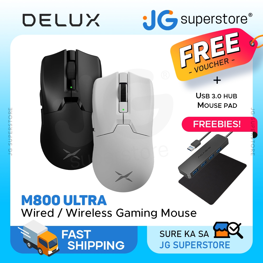 Delux M800 Ultra 2 4GHz Wireless Wired USB Optical Gaming Mouse With