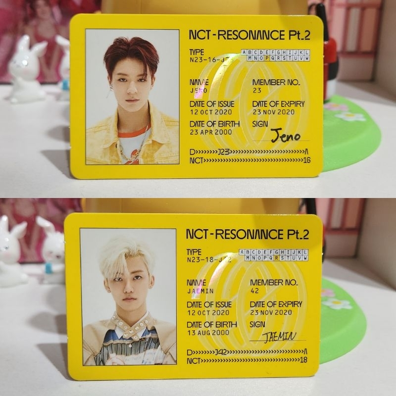 Jeno Jaemin Official Nct Resonance Pt Id Card Pc Photocard Shopee